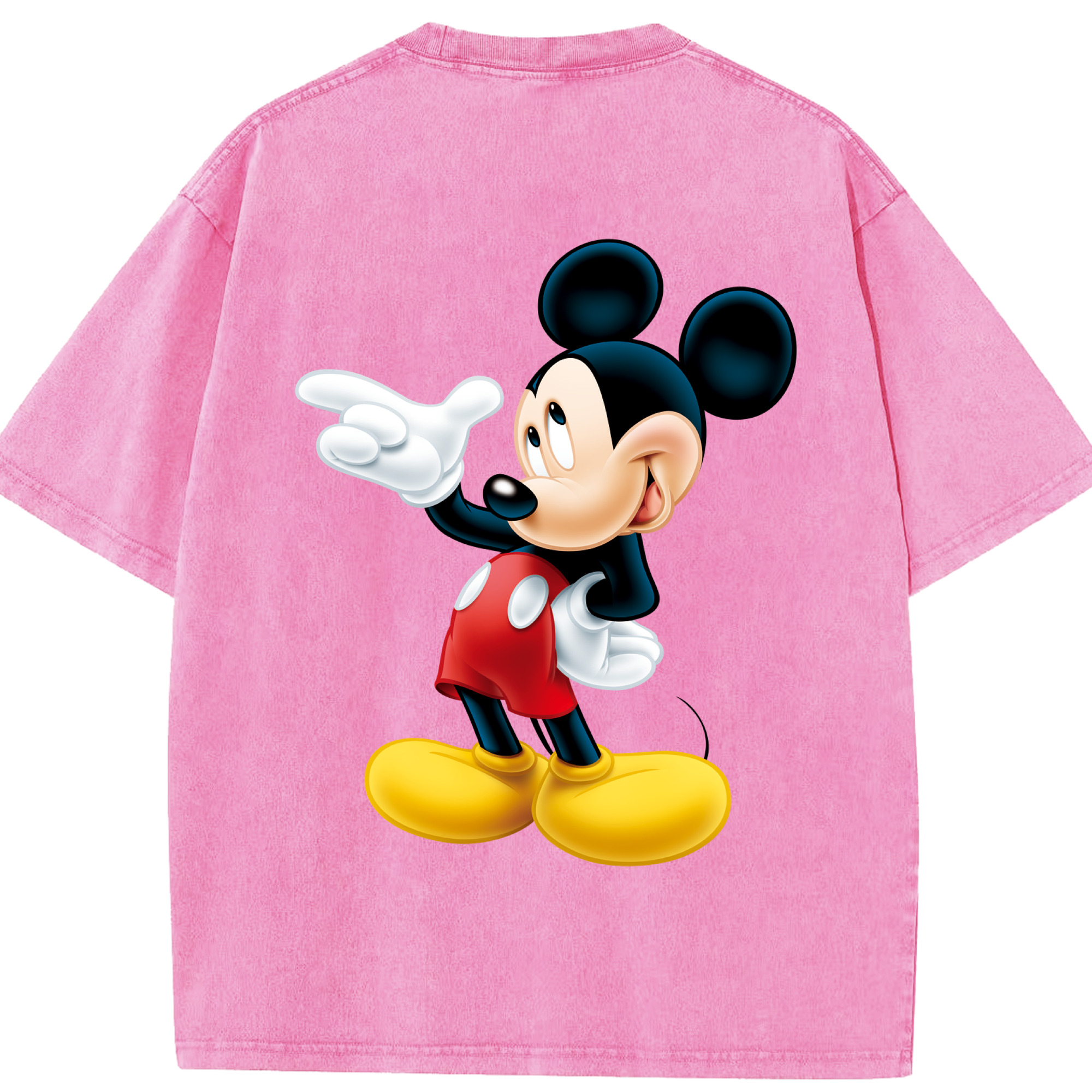 （画像用） ミッキーマウス Mickey Mouse 綿100% ヴィンテージ風 半袖Tシャツ（背面プリント）